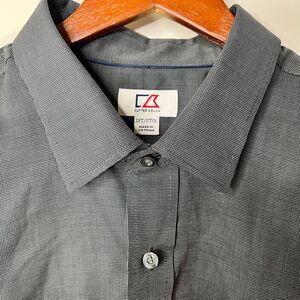 Cutter & Buck Button Down Shirt 2XT Big & Tall French Blue Long Sleeve Nailshead